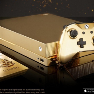 24K黄金打造Xbox One X限定主机 金光闪闪十分高调